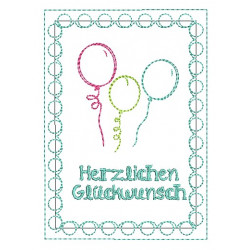 Postkarte - Happy Birthday Luftballons